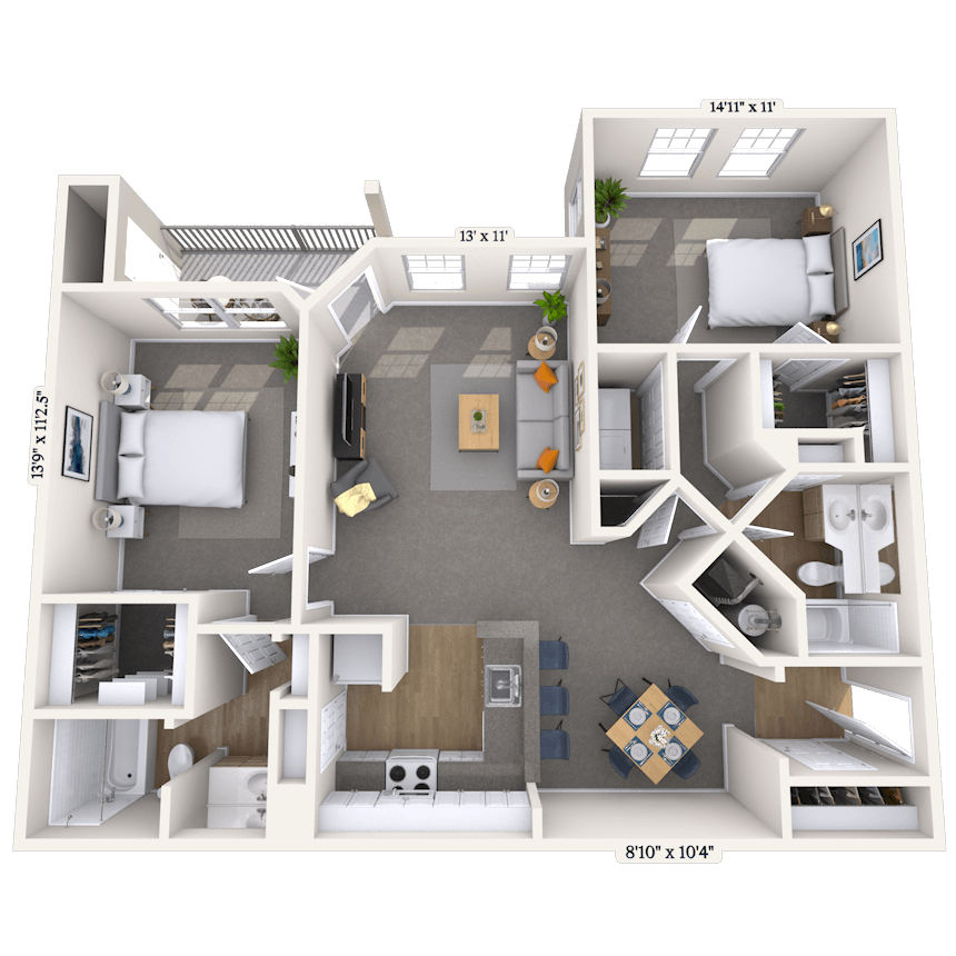 Floorplan image of unit 1402