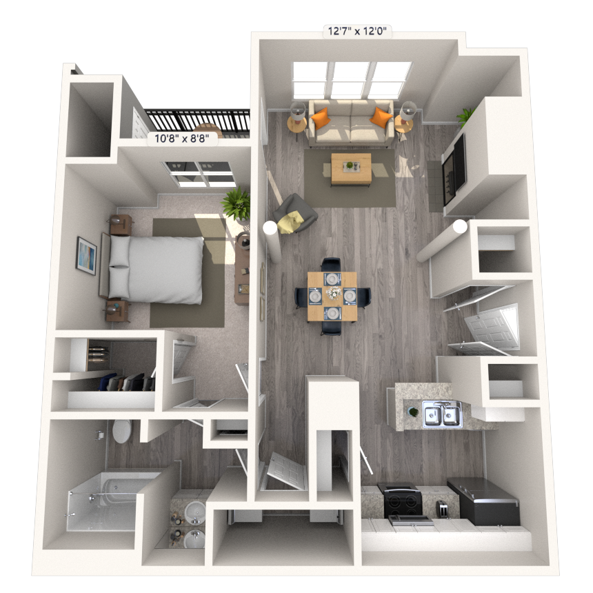 Floorplan image of unit 7153TS