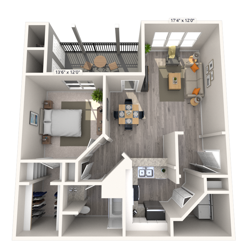 Floorplan image of unit 7406Q