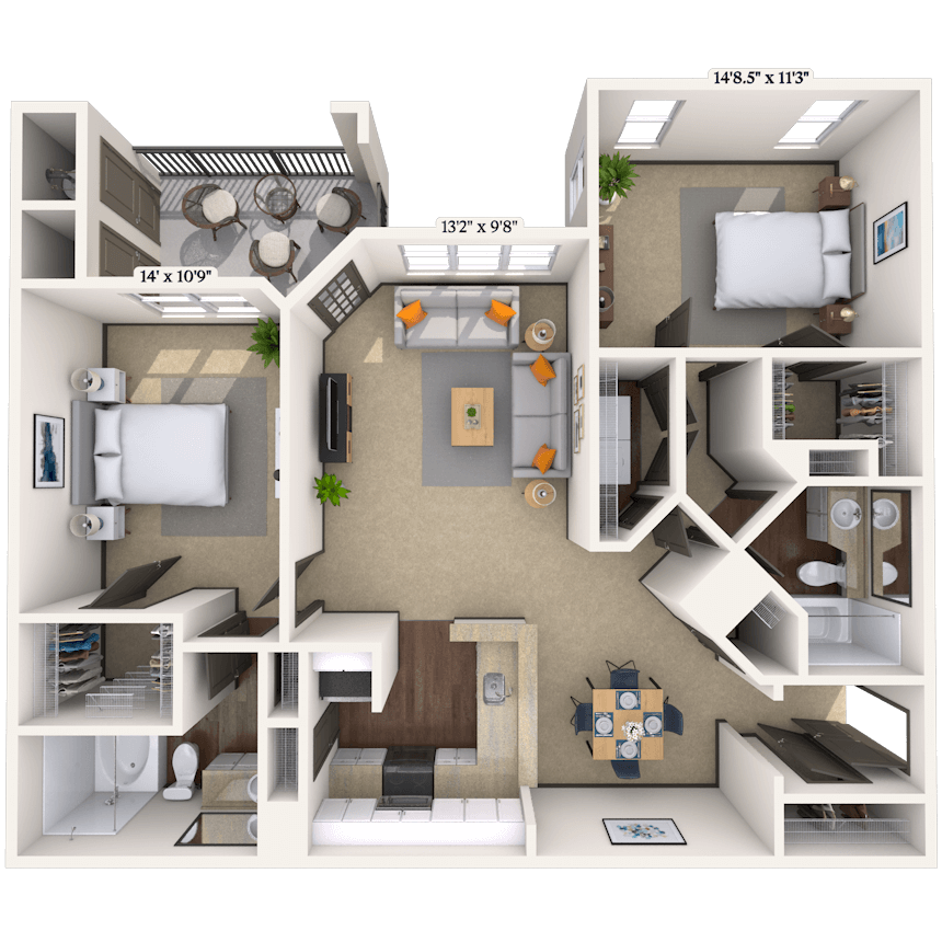 Floorplan image of unit 3415SK