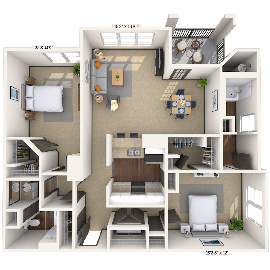 Floorplan image of unit 3311DK
