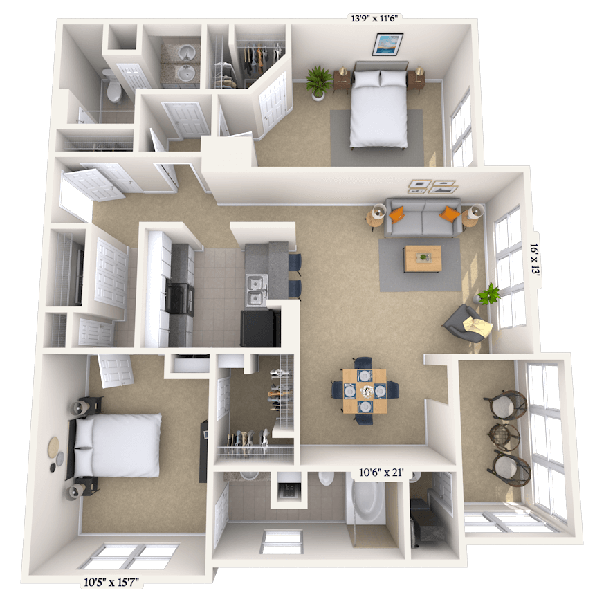 Floorplan image of unit 5850J