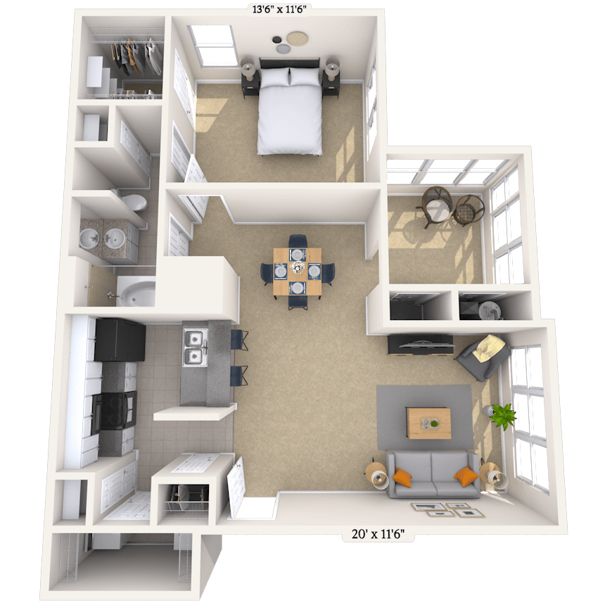 Floorplan image of unit 5824F