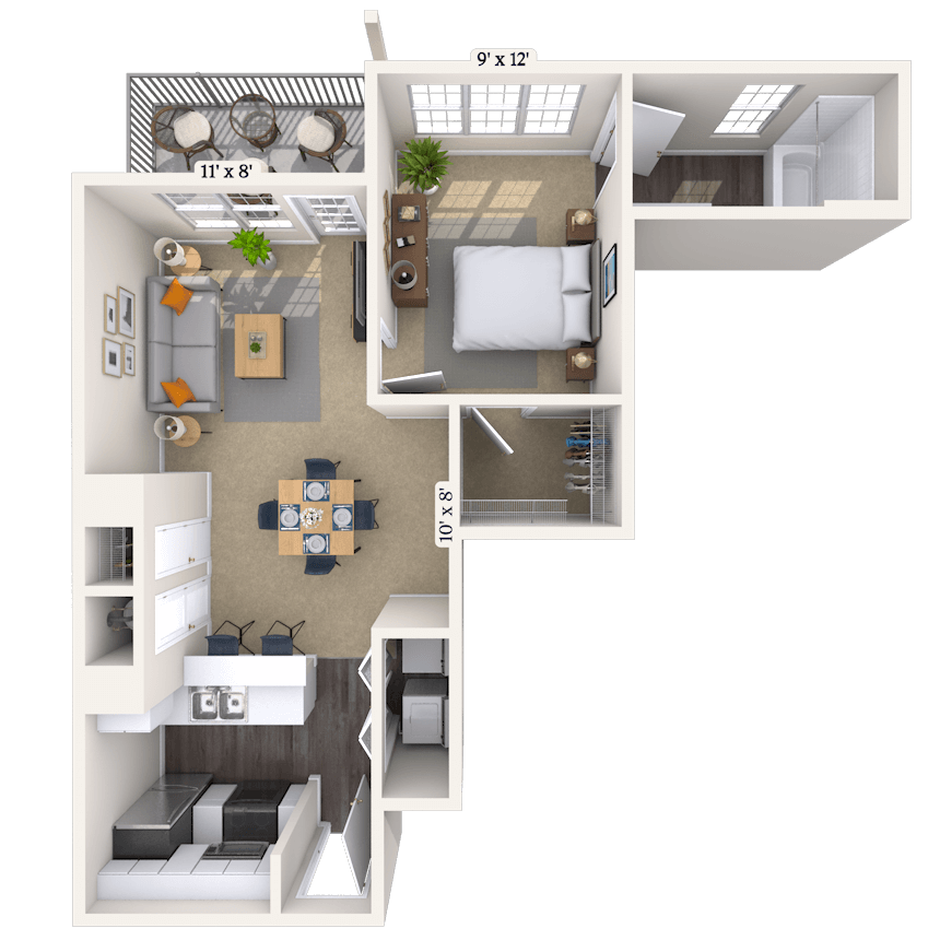 Floorplan image of unit 519