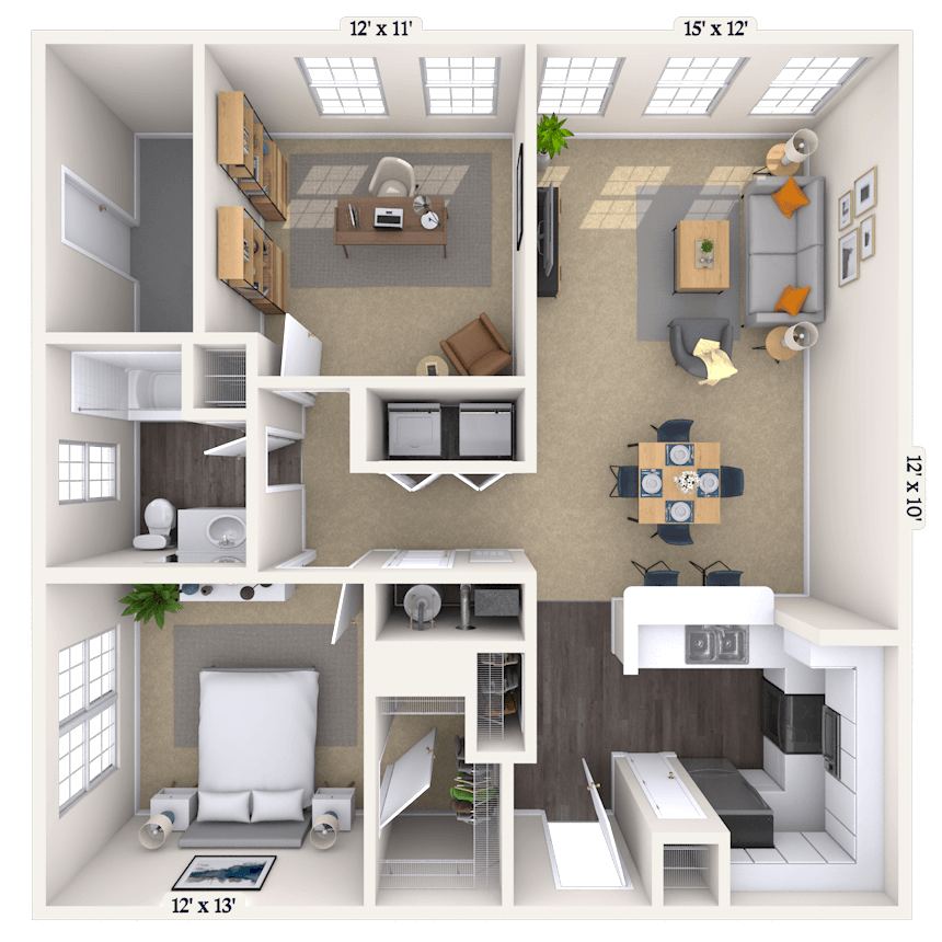 Floorplan image of unit 1129
