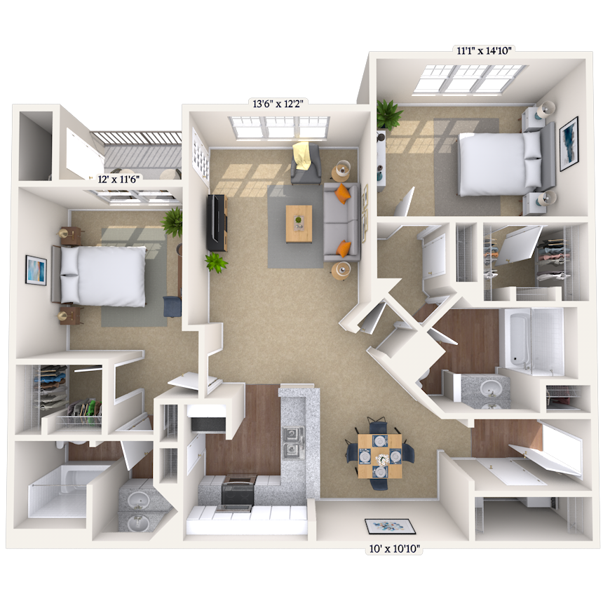 Floorplan image of unit 706
