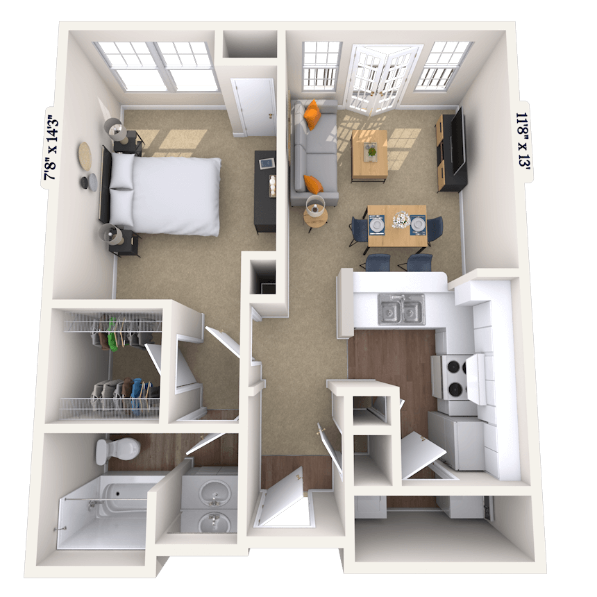 Floorplan image of unit 509