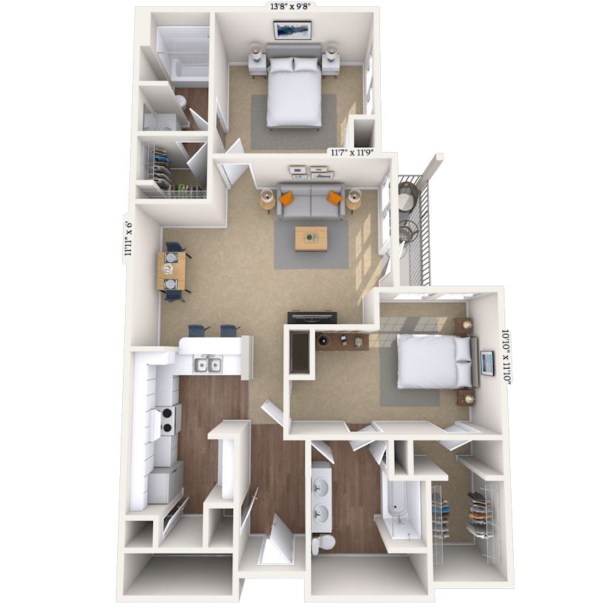Floorplan image of unit 707