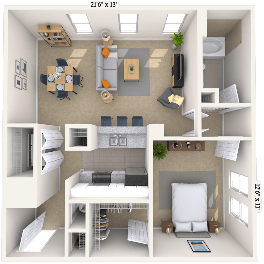 Floorplan image of unit 357
