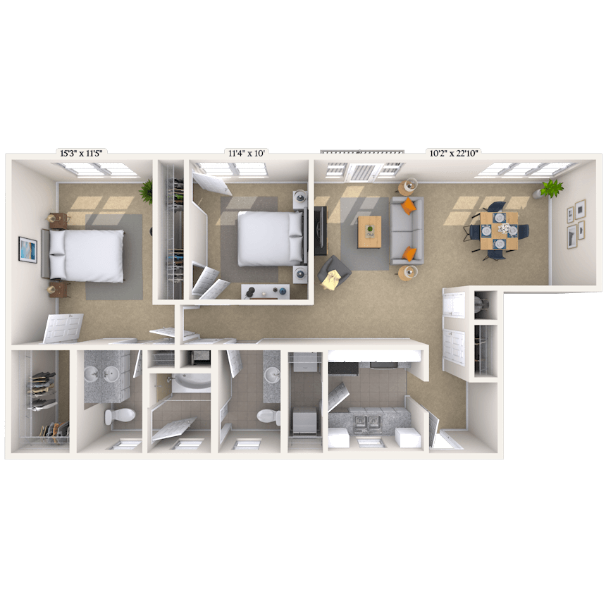 Floorplan image of unit 381