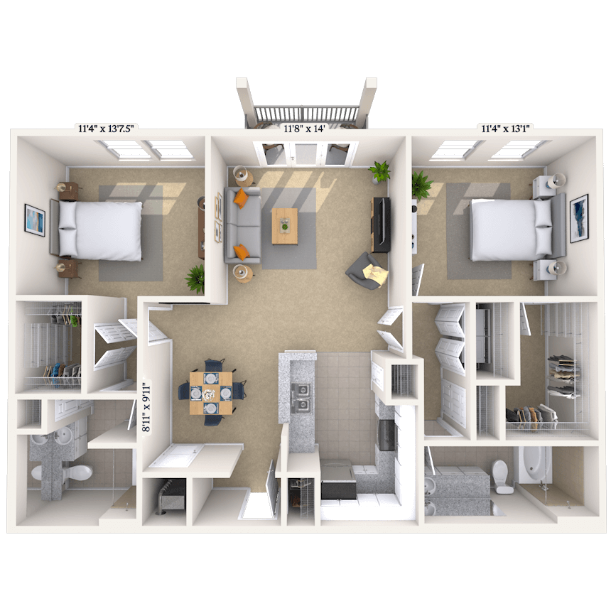 Floorplan image of unit 1227