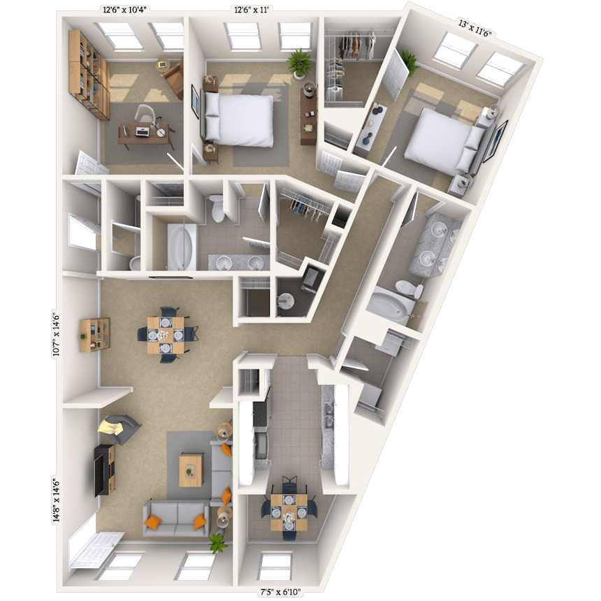 Floorplan image of unit 185