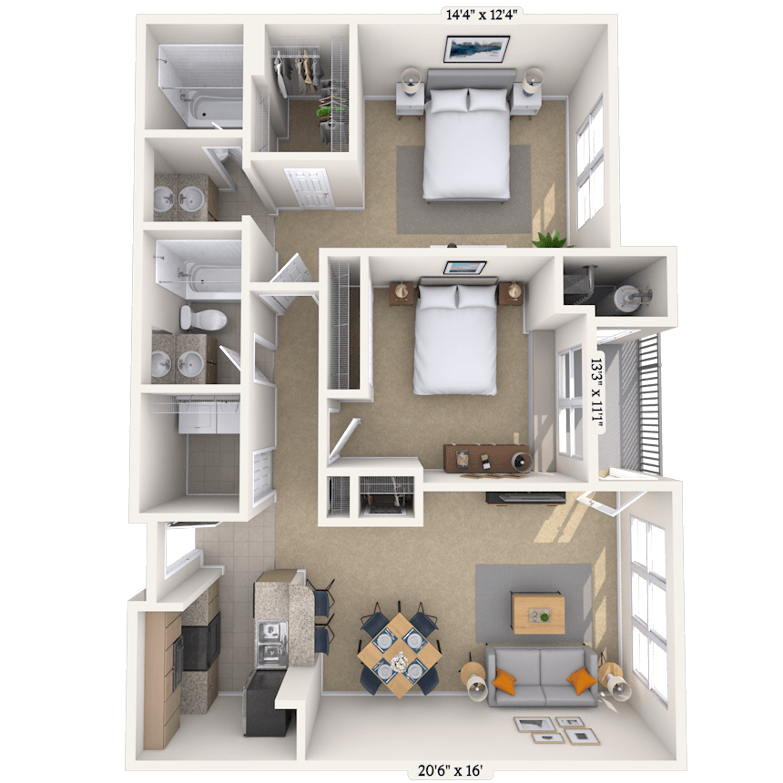 Floorplan image of unit 1403