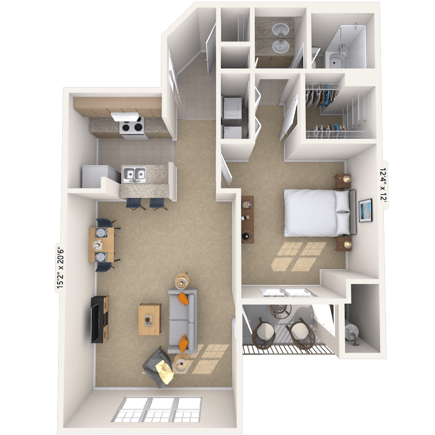 Floorplan image of unit 6205