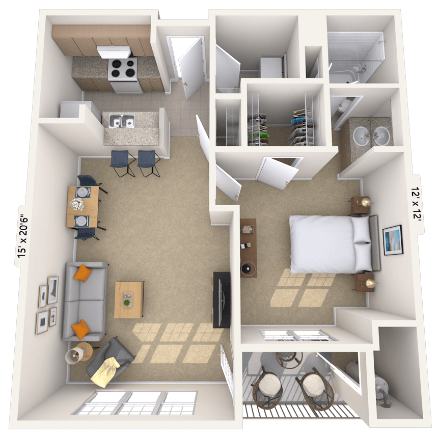 Floorplan image of unit 7105