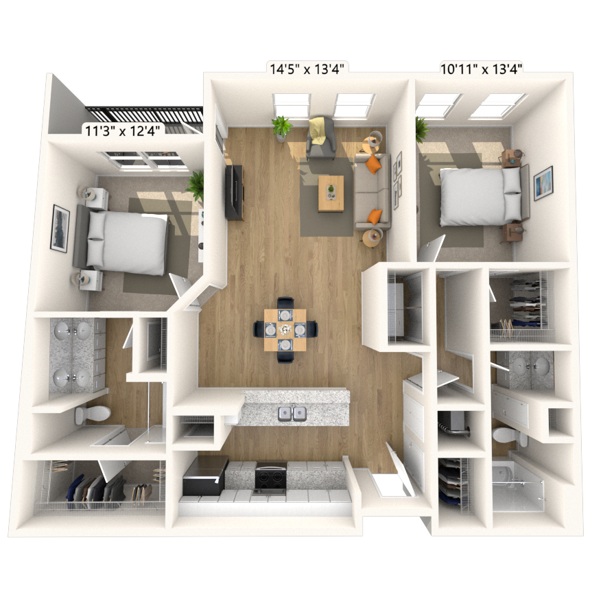 Floorplan image of unit 3202P3