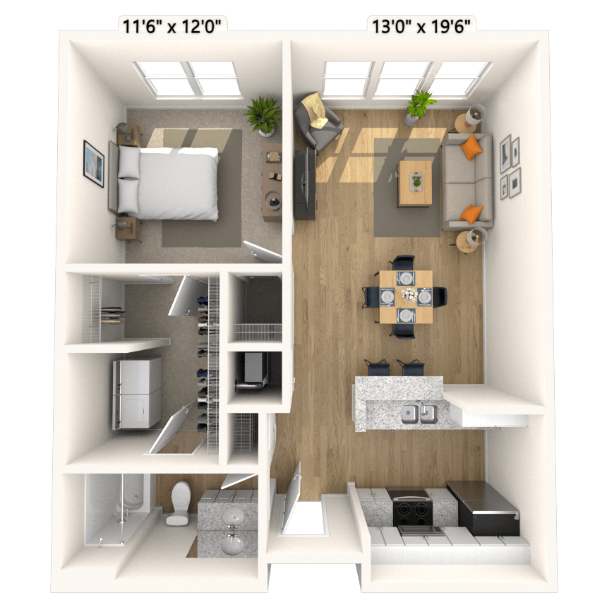 Floorplan image of unit 1126P2