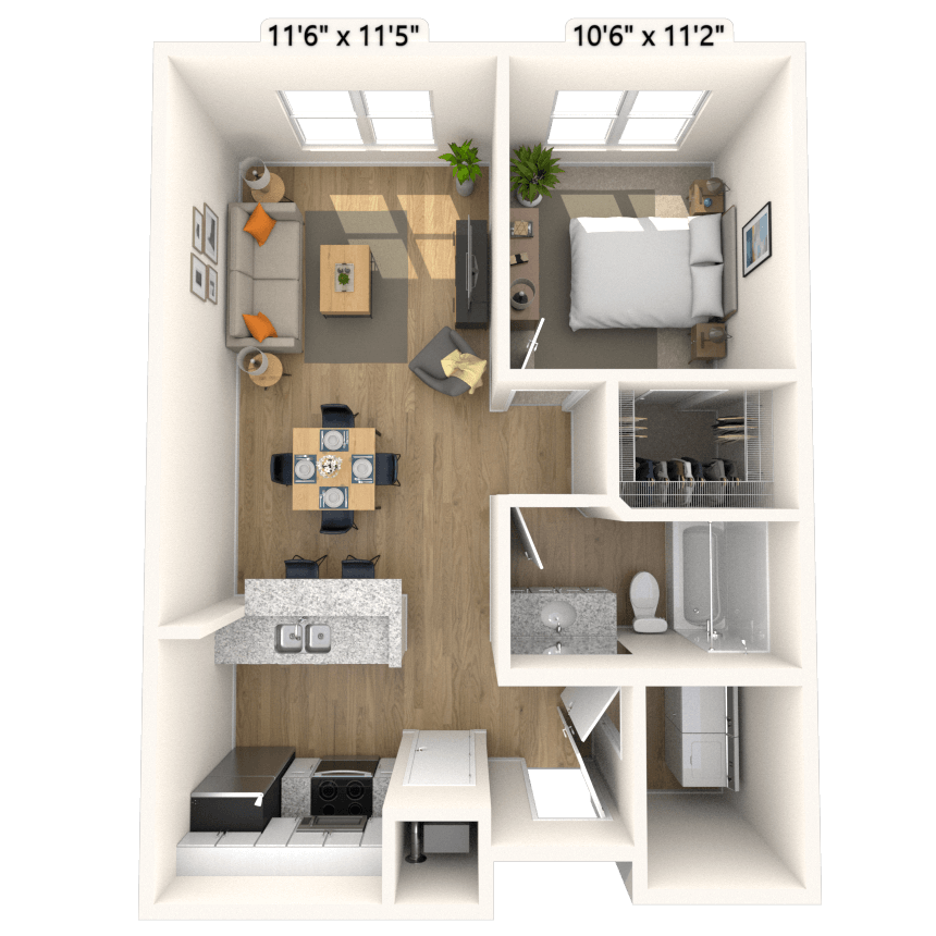 Floorplan image of unit 1279P2