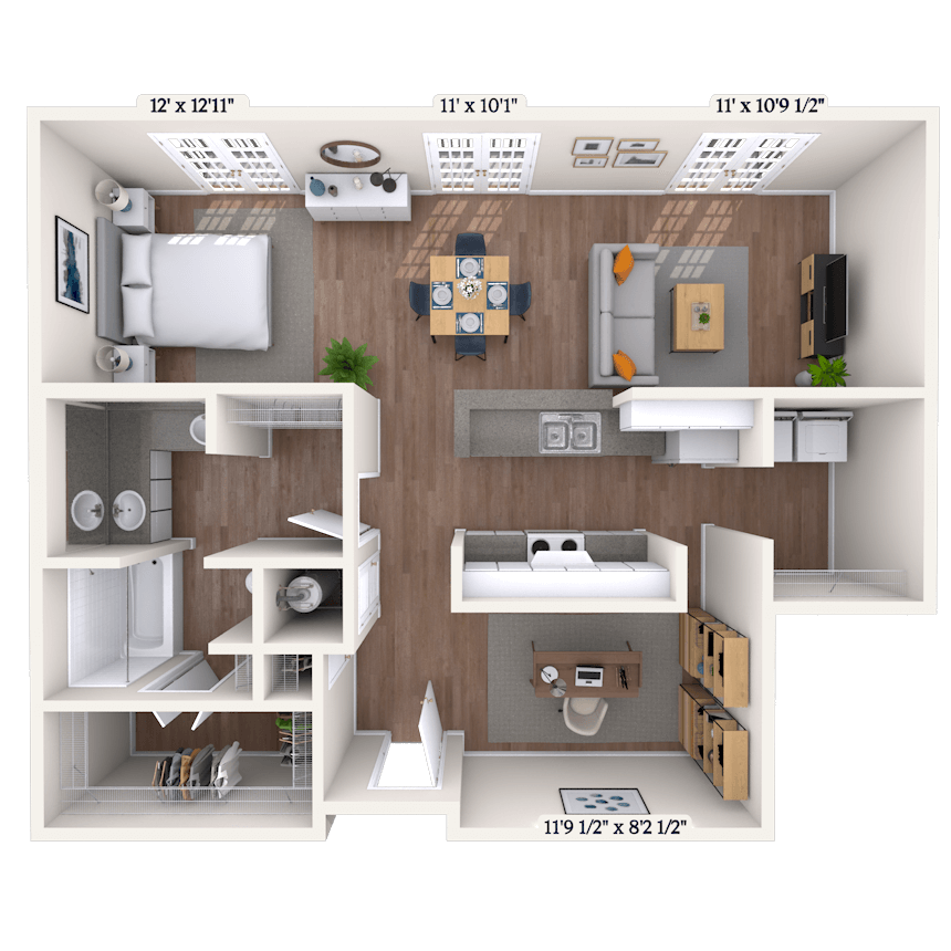 Floorplan image of unit 3401