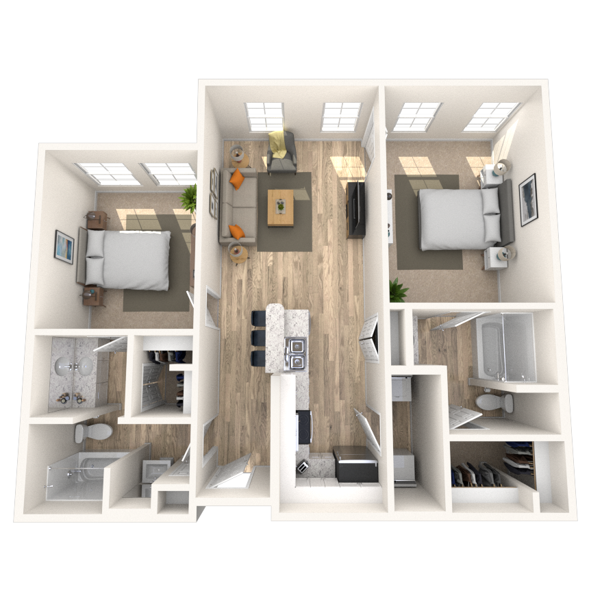 Floorplan image of unit 2307