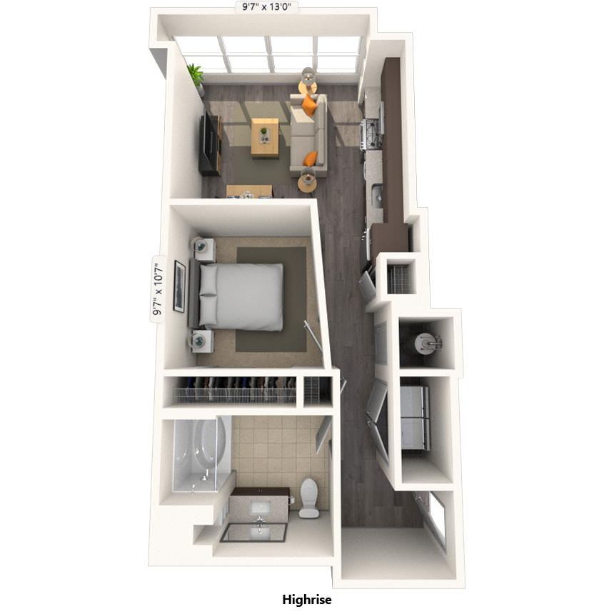 Floorplan image of unit 2303