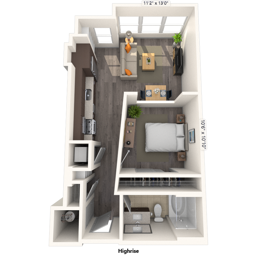 Floorplan image of unit 1006