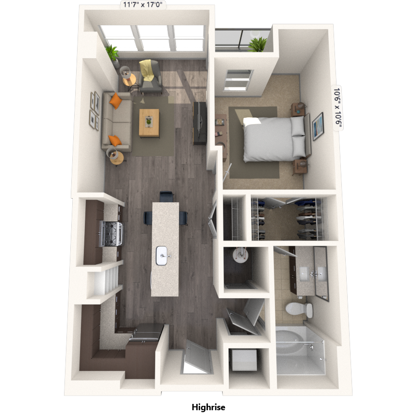 Floorplan image of unit 1009