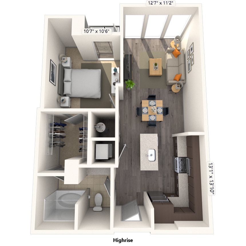 Floorplan image of unit 1208