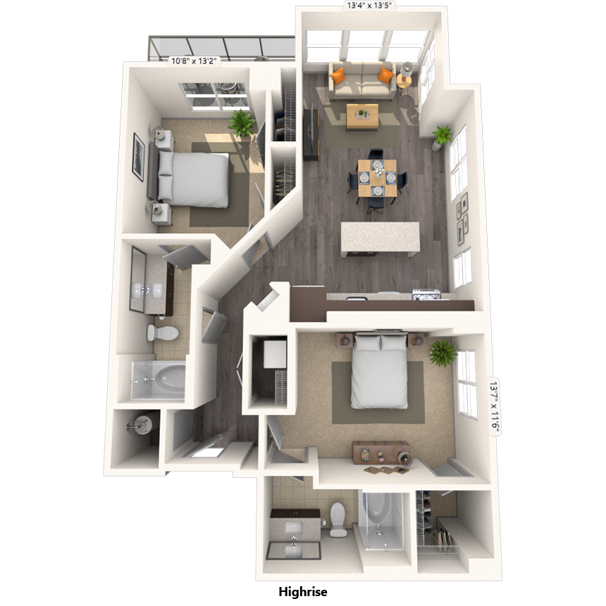 Floorplan image of unit 1518