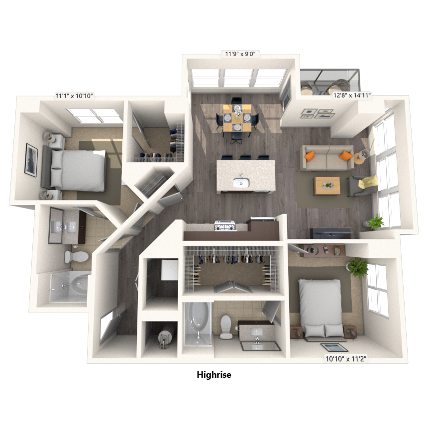 Floorplan image of unit 905