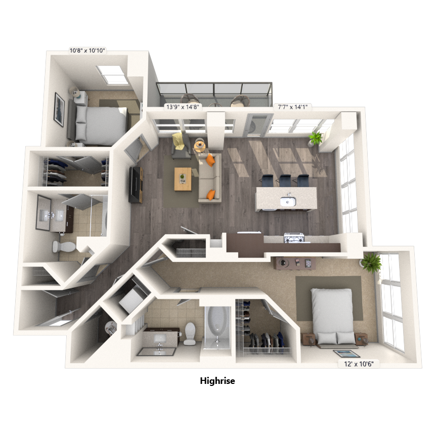 2 Bedroom Apartment – 600 Phipps Boulevard #1911, Atlanta, GA 30326