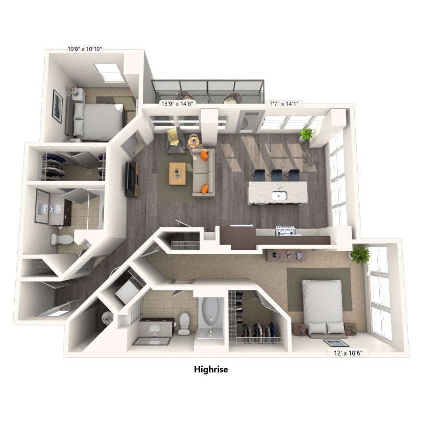 Floorplan image of unit 1411