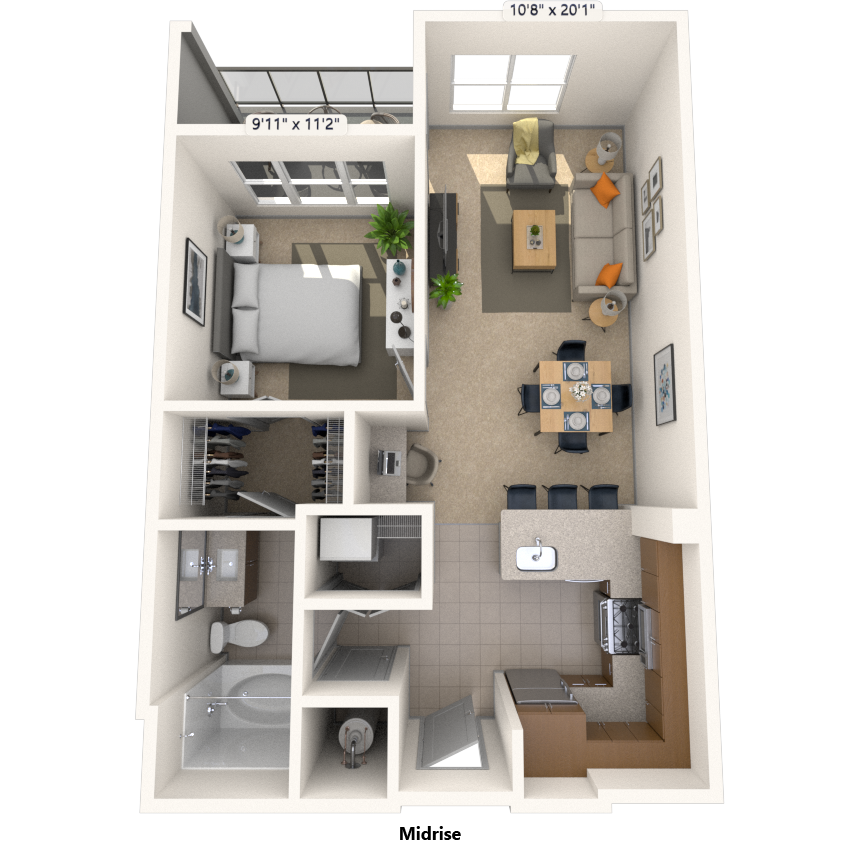 Floorplan image of unit 614