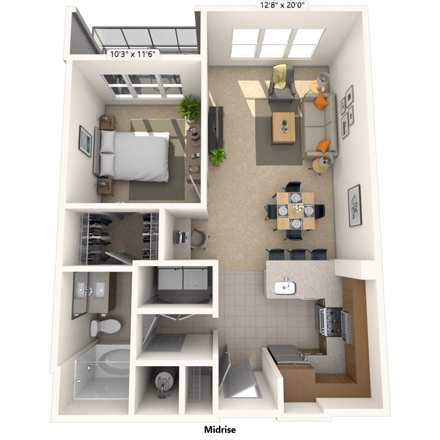 Floorplan image of unit 612