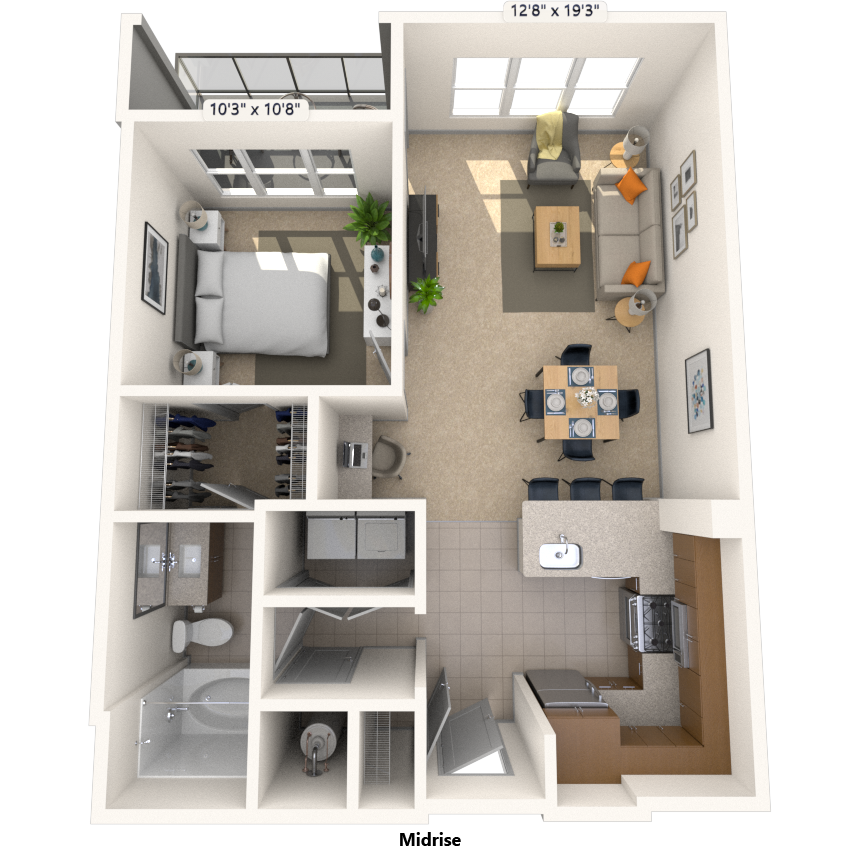 Floorplan image of unit 525