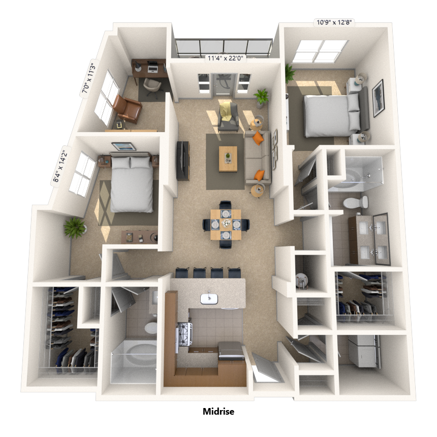 Floorplan image of unit 459