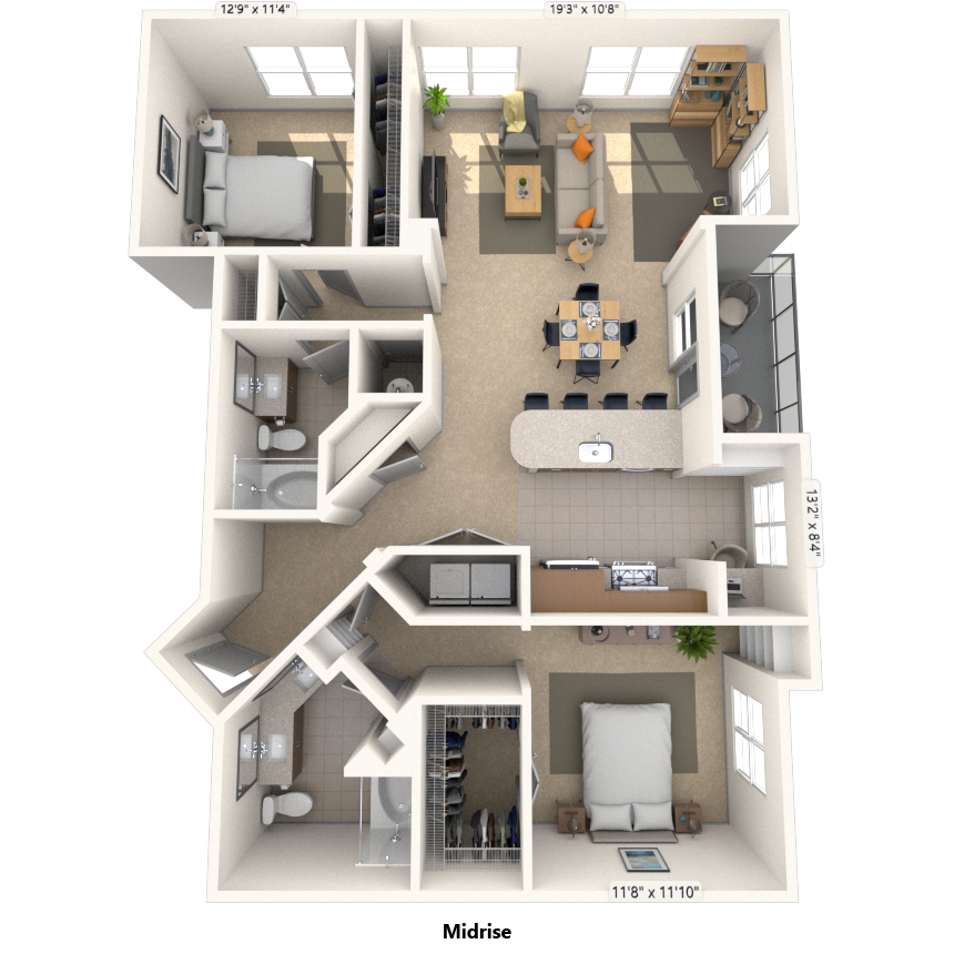 Floorplan image of unit 509
