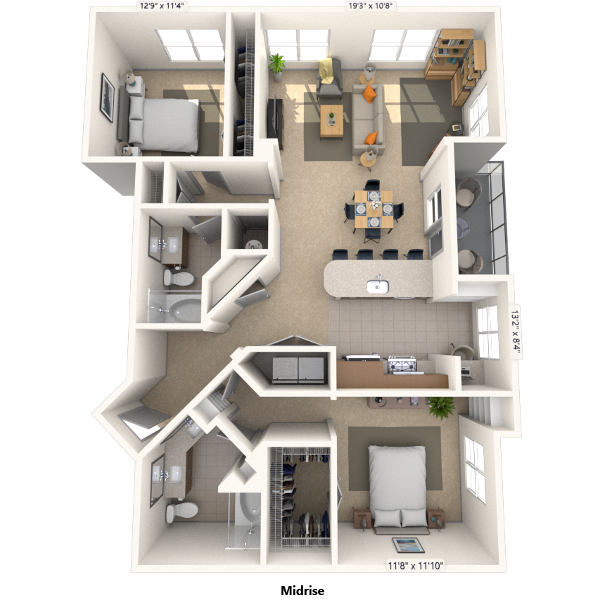 Floorplan image of unit 309