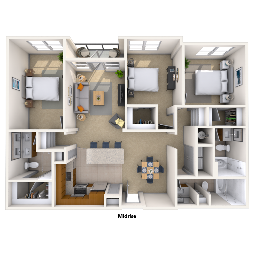 Floorplan image of unit 317