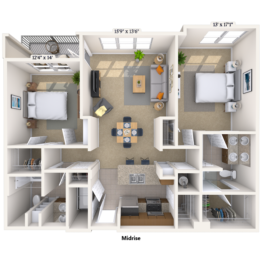Floorplan image of unit 616