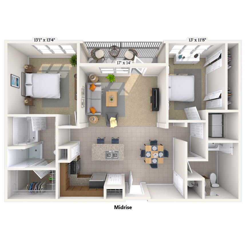 Floorplan image of unit 413