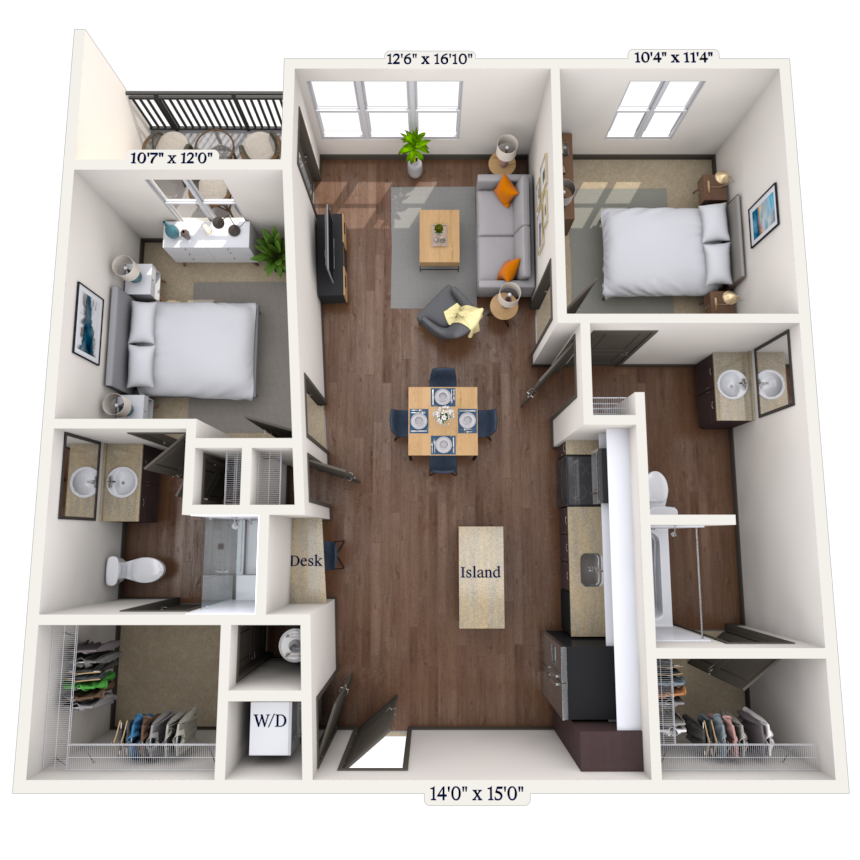 Floorplan image of unit 493