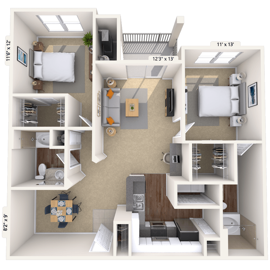 Floorplan image of unit 11206