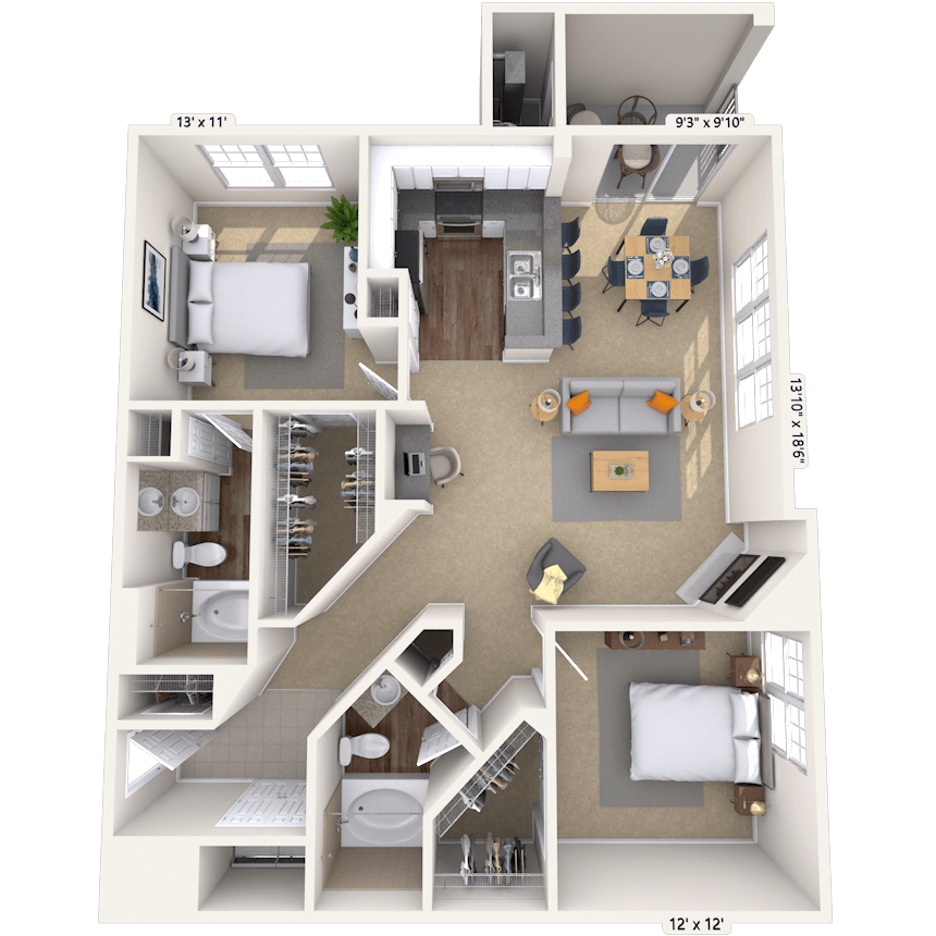 Floorplan image of unit 12208