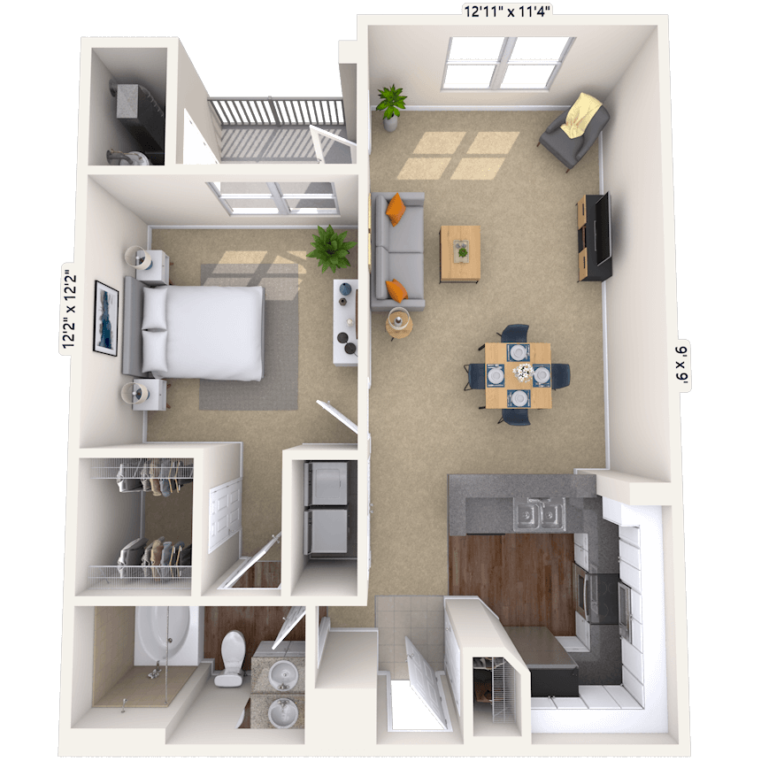 Floorplan image of unit 7404