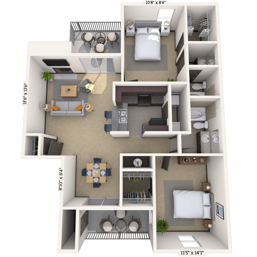 Floorplan image of unit 204B1519