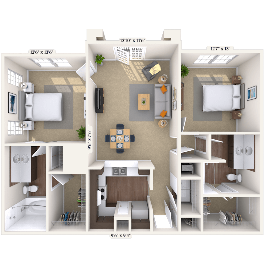Floorplan image of unit 138