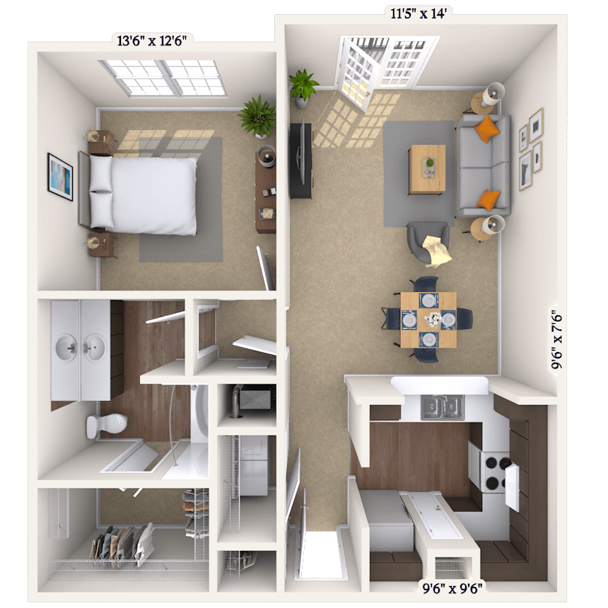 Floorplan image of unit 201