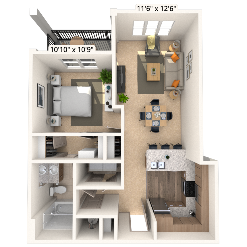 Floorplan image of unit 11101