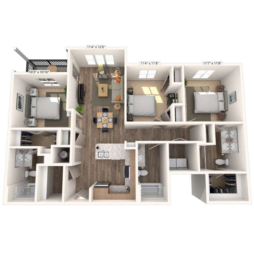 Floorplan image of unit 16308